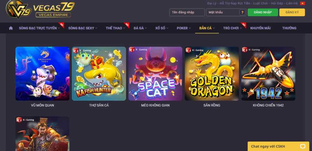 Game bắn cá đổi thưởng Vegas79